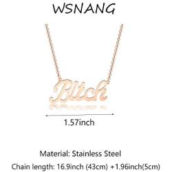 WSNANG Best Friend Necklace Besties Gift Bitch Pendant Necklace Friendship Jewelry BFF Birthday Gift Sister Gift