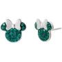 Disney Minnie Mouse Birthstone Jewelry for Women and Girls, Sterling Silver Pave Crystal Stud Earrings
