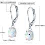 Opal Leveback Earrings Dangle White Rose Gold Plated for Women Girls Hypoallergenic 6x8mm