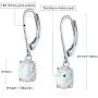 Opal Leveback Earrings Dangle White Rose Gold Plated for Women Girls Hypoallergenic 6x8mm