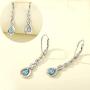 YL Dangle Drop Earrings Sterling Silver Infinity Leverback Earrings Gemstones Twisted Jewelry
