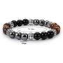 Three Kinds of Beads Black Frosted Stone Tiger Eye Stone Iron Gallstone Spaced Apart Bracelet