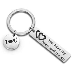 Boyfriend and Girlfriend Jewelry You Have My Heart and My Ass Keychain Lovers Gift Funny Gift for Couple