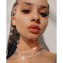 Jeweky Layered Choker Necklace Sparkly Crystal Gorgeous Silver Necklaces Chain Jewelry for Women and Girls