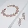 UDORA Cubic Zirconia Leafs Earrings Bracelet Jewelry Set For Bridal Bridesmaid Wedding Prom UDORA Cubic Zirconia Leafs Earrings Bracelet Jewelry Set For Bridal Bridesmaid Wedding Prom