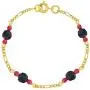 In Season Jewelry 18k Gold Plated Simulated Azabache Evil Eye Protection Amulet Kids Bracelet 5.5'' In Season Jewelry 18k Gold Plated Simulated Azabache Evil Eye Protection Amulet Kids Bracelet 5.5''