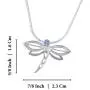 925 Sterling Silver Dragonfly Pendant Necklace with 2mm Created Blue Opal, 18'' + 4'' Extender 925 Sterling Silver Dragonfly Pendant Necklace with 2mm Created Blue Opal, 18'' + 4'' Extender
