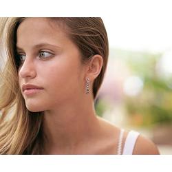 Paz Creations ♥925 Sterling Silver Elongated Rose Earrings, Made in Israel