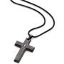 CHOLER Cross Necklace for Men Steel Pendant Lords Prayer Religious Necklace