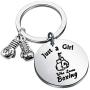 WSNANG Boxing Gift Just a Girl Who Loves Boxing Keychain Boxing Glove Keychain Boxing Lovers Gift Boxing Workout Gift Fitness Gift