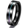 TIGRADE 5mm 7mm 9mm Rainbow Titanium Ring Colorful Thin Groove Wedding Band Couple Rings Size 3.5-14.5