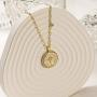 AGVANA 14K Yellow Gold Plated 925 Sterling Silver Coin Cross Compass Bee Heart Pendant Necklace Dainty Jewelry Gifts for Women Her Girls Girlfriend Wife Friend Sister with Gift Box, 16+2 Inch Extender