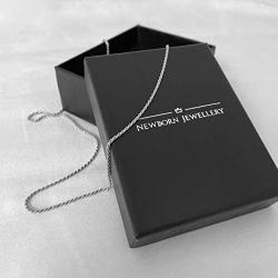 Newborn Jewellery 925 Sterling Silver Durable Italian Rope Chain Necklace Rhodium Plated 1.3mm (15.7''-21.7'')