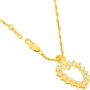 Lifetime Jewelry Cubic Zirconia Open Heart Pendant Necklace 24k Real Gold Plated