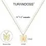 Turandoss Initial Butterfly Necklaces for Girls - Dainty 14K Gold Filled Handmade Personalized Letter Butterfly Choker Necklaces for Women Girls Jewelry Gifts