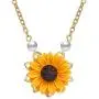 krun Sunflower Pendant Necklace Pearl Leaf Chain Resin Boho Handmade Drop Choker Necklace for Women Girls krun Sunflower Pendant Necklace Pearl Leaf Chain Resin Boho Handmade Drop Choker Necklace for Women Girls