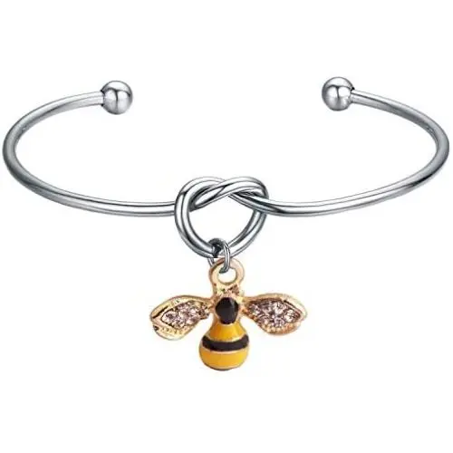 BAUNA Cute Bee Bracelet Bumblebee Honeybee for Women Girls Pendant Jewelry Birthday Gifts Graduation Gifts for Her
