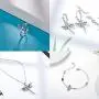 AOBOCO Dragonfly Earrings Sterling Silver Hoop Earrings with Simulated Light Sapphire Crystals from Austria, Adorable Insects in The Garden Series, Hypoallergenic Dragonfly Jewelry Gifts for Women