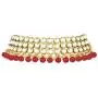 Aheli Faux Kundan Beaded Necklace Dangle Earrings Indian Wedding Ethnic Jewelry Set for Women