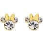 Disney Minnie Mouse Birthstone Jewelry, Silver Plated Crystal Stud Earrings for Women and Girls