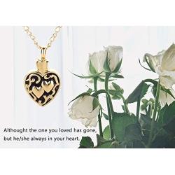 CoralDeer Heart Urn Necklaces for Ashes for Woman, Stainless Chain Birthstone Waterproof Keepsake Memorial Jewelry for Human Dog Ashes with Necklace/Pin/Funnel
