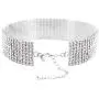 Zealmer Wide Fake Diamond Choker 8 Row White Gold Plated