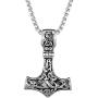 Ropman Gold Norse Viking Jewelry Men Necklace Thor Hammer Mjolnir Necklace Amulet Scandinavian Stainless Steel Pendant Valknut Free 23 Inch Chain