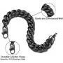 ChainsPro Durable Cuban Link Bracelet for Mens Boys, 6/10/14 mm, 19-21CM Length, 18K Gold Plated/316L Stainless Steel/Black-with Gift Box ChainsPro Durable Cuban Link Bracelet for Mens Boys, 6/10/14 mm, 19-21CM Length, 18K Gold Plated/316L Stainless Steel/Black-with Gift Box