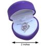 I Love You to The Moon and Back .925 Sterling Silver Heart Necklace Gift Set with Purple Crystal in Purple Heart Jewelry Box with Love Quote Card