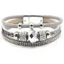 KWONG Dofash Rhinestone Leopard Grain Leather Blonde Magnetic Buckle Alloy Bangle Handmade Cuff Jewelry Wrap Bracelets with Exquisite Box for Lovers Women Girls KWONG Dofash Rhinestone Leopard Grain Leather Blonde Magnetic Buckle Alloy Bangle Handmade Cuff Jewelry Wrap Bracelets with Exquisite Box for Lovers Women Girls