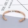 MJartoria Inspirational Bracelets for Women, Stainless Steel Cuff Bangle Engraved Funny Phrase Jewelry Graduation Birthday Encouragement Gifts for Friends