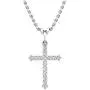 Dazzlingrock Collection 0.25 Carat (ctw) 10K Gold Round White Diamond Ladies Cross Pendant 1/4 CT (Silver Chain Included)