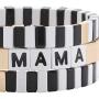 HZEYN Mothers Day Gift Tile Bracelet MAMA Enamel Colorblock Tile Bead Bracelet Stackable Sweet Mama Tile Link Stretch Bracelet Set of 3 Strands Jewelry