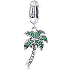 Fan Charm 925 Sterling Silver Snow Charm Key Charm Coconut Palm Tree Charm Love Charm for Pandora Charm Bracelet