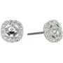 Swarovski Crystal White Angelic Square Rhodium-Plated Earrings