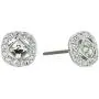 Swarovski Crystal White Angelic Square Rhodium-Plated Earrings