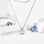 AOBOCO Sunflower Pendant Necklace for Women Sterling Silver, You Are My Sunshine Birthday Jewelry Gift for Daughter Girlfriend