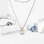 AOBOCO Sunflower Pendant Necklace for Women Sterling Silver, You Are My Sunshine Birthday Jewelry Gift for Daughter Girlfriend