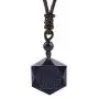 HERLANKKI Black Obsidian/Blue Sandstone Star of David Necklace Hexagram Amulet Gemstone Pendant Jewish Religious Jewelry for Men Women