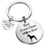 FUSTMW Great Dane Lover Gifts Best Great Dane Mom Ever Keychain Great Dane Mom Gifts for Dog Owners