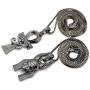 Shiny Jewelers USA Mens Egyptian Anubis & ANKH Cross Pendant & Box Chains Hip HOP Necklace Set Black