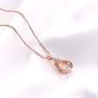 NEIQII Necklaces for Women, Teardrop-Shaped Necklace Pendant, Rose Gold Plated Womens Necklaces, 3A Cubic Zirconia Pendants for Womens Jewelry Gift