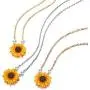NICEMOVIC Sunflower Pendant Necklace Pearl Clavicular Chain Choker Fashion Jewelry Accessories for Women and Girls (Rose gold)