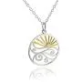 Sterling Silver Ocean Waves at Sunset Pendant Necklace, 18k Yellow Gold Plated Sun, 18'' Chain Sterling Silver Ocean Waves at Sunset Pendant Necklace, 18k Yellow Gold Plated Sun, 18'' Chain