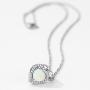 Mints Opal Jewelry Set Sterling Silver Heart Pendant Necklace Stud Earrings October Birthstone Gemstone Jewelry for Women