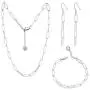 GEMOSA Paperclip Chain Necklace for Women PVD Gold Plating Stainless Steel Diamond 5A+ Cubic Zirconia CZ Thin Link Adjustable Choker and Bracelet Earrings Set Handmade Jewelry Girls Gift GEMOSA Paperclip Chain Necklace for Women PVD Gold Plating Stainless Steel Diamond 5A+ Cubic Zirconia CZ Thin Link Adjustable Choker and Bracelet Earrings Set Handmade Jewelry Girls Gift