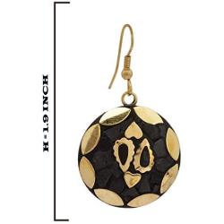 Zephyrr Tibetan Jewelry Drop Earrings Gold Tone Casual Daily Wear Statement Jewelry For Women, Black (JAE-3722)