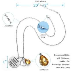 LParkin You are Braver Than You Believe Awareness Necklace Birthstone Graduation Gift Best Friend Encouragement Gifts …