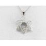 DTJEWELS 0.40 Ct D/VVS1 Diamond Beautiful Star Of David Shape Pendant Necklace 14k White Gold Finish Valentine Day Gift