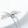 925 Sterling Silver Insect Jewelry Cubic Zirconia Dragonfly Pendant Necklace for Women Ladies Teen Girls Birthday Gifts